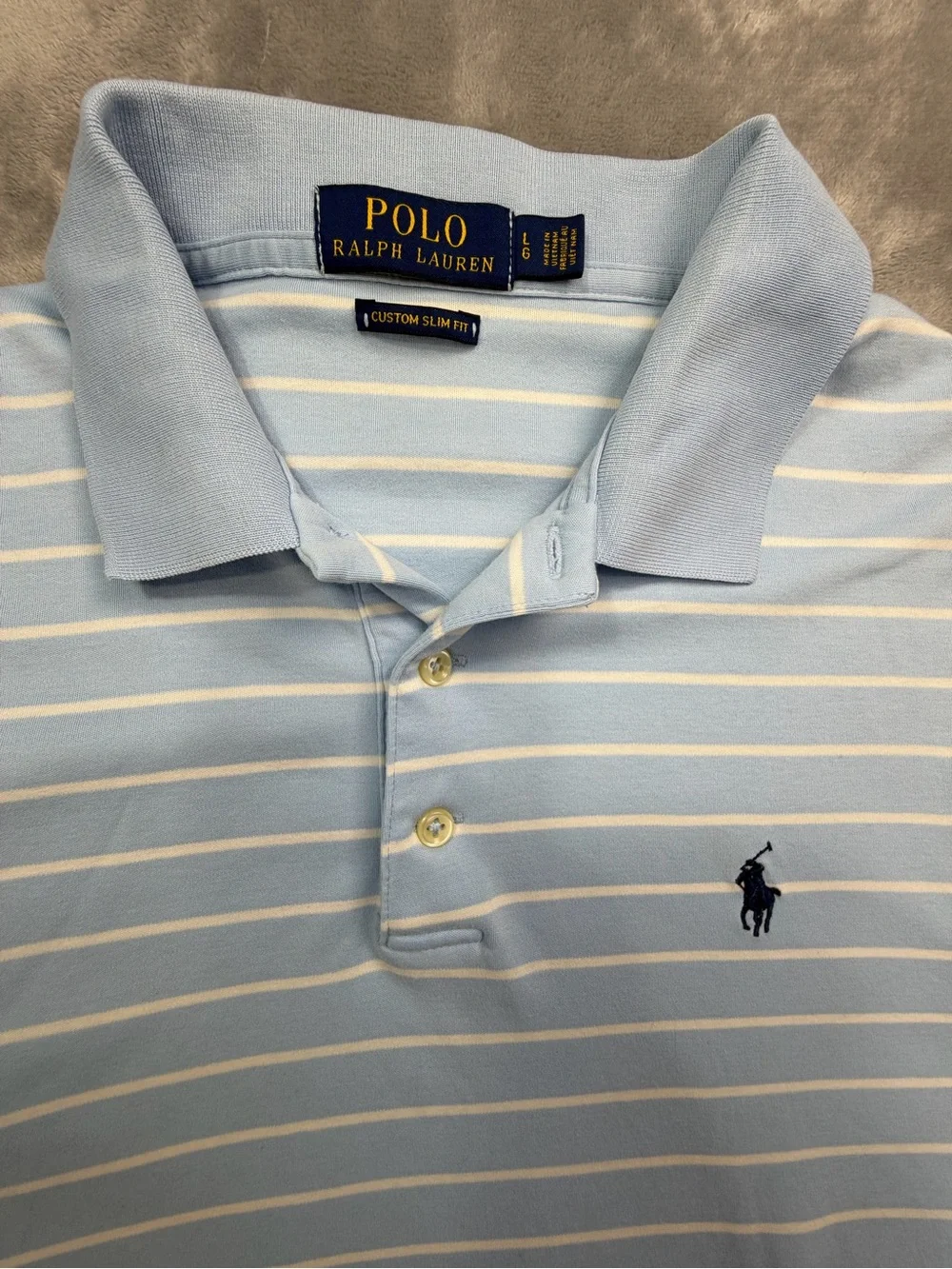 100%Cotton Ralph Lauren Light Blue Shirt Summer Guest Party Beach L